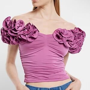 Express Off-Shoulder Rosette Top